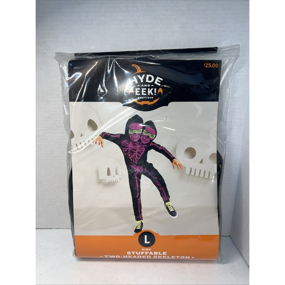 Target Kid's Stuffable Two Headed‎ Skeleton w/ Glasses Hyde and Eek! Large 10/12